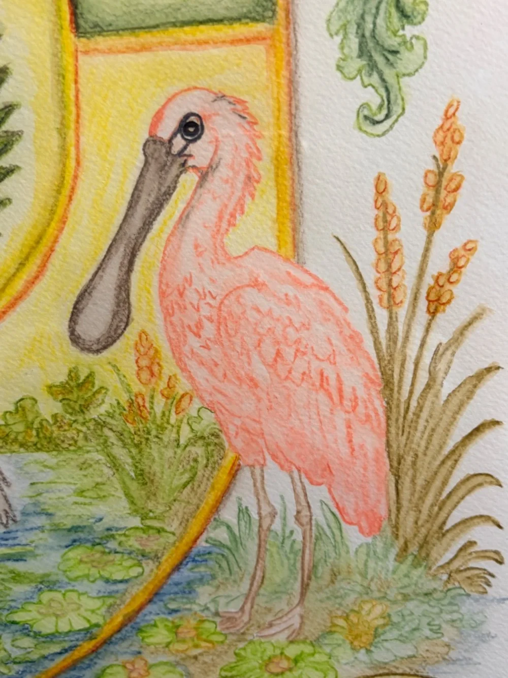 Original 18x24 Watercolor & Acrylic Lowcountry Coastal Wildlife Art